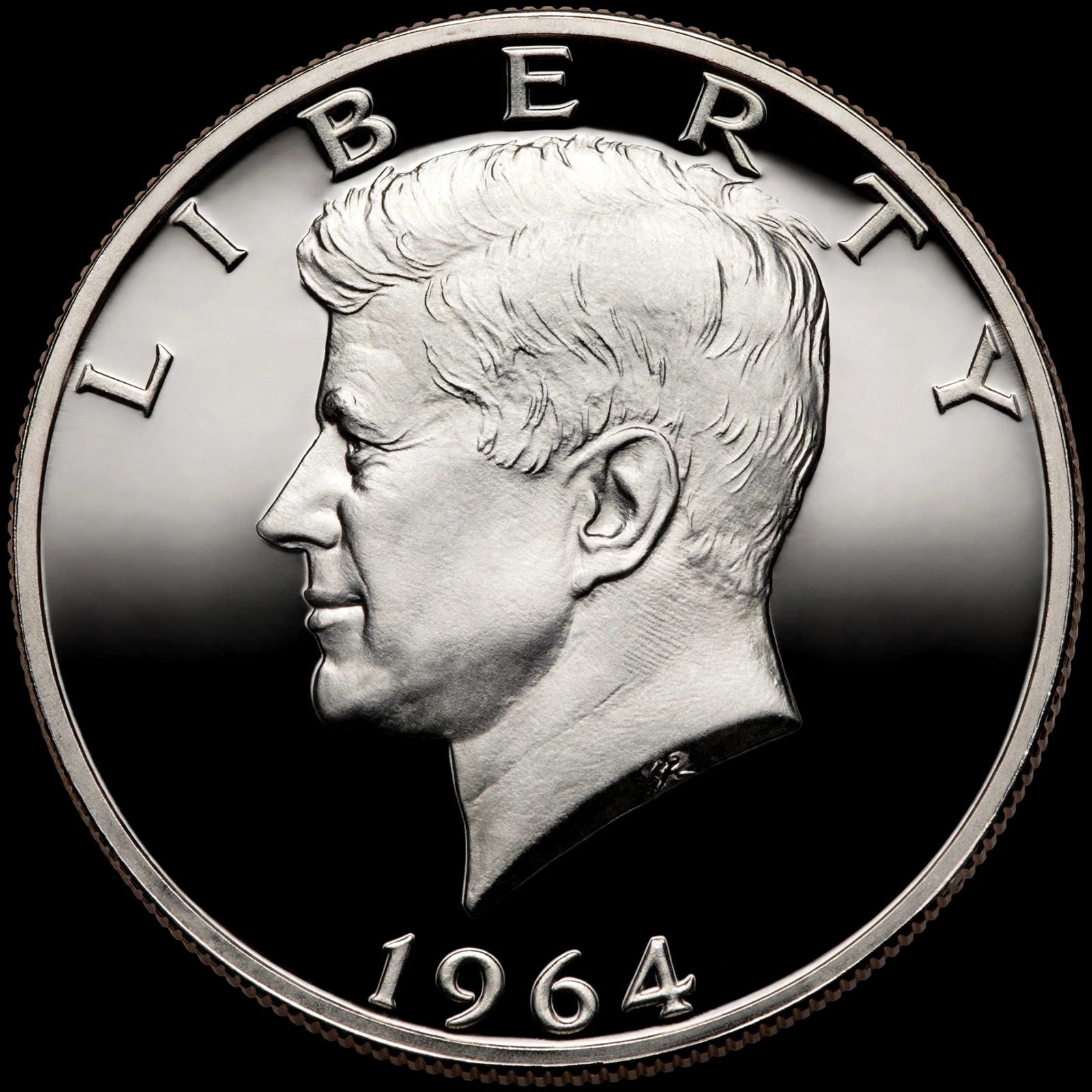1964 Kennedy half dollar in proof finish